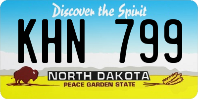 ND license plate KHN799
