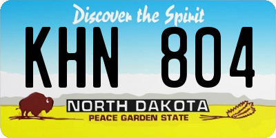 ND license plate KHN804