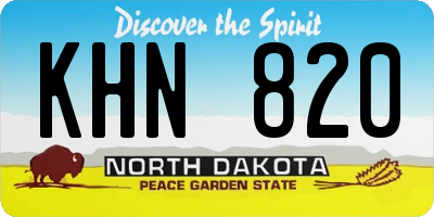 ND license plate KHN820