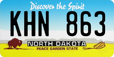 ND license plate KHN863