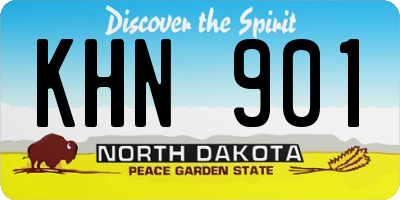 ND license plate KHN901