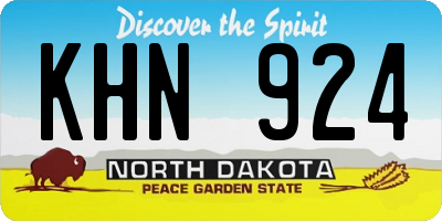 ND license plate KHN924
