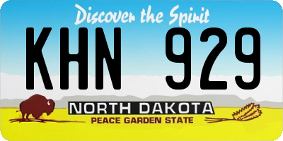 ND license plate KHN929