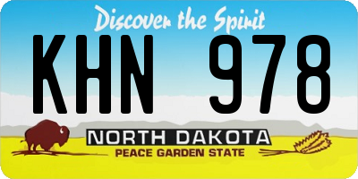 ND license plate KHN978