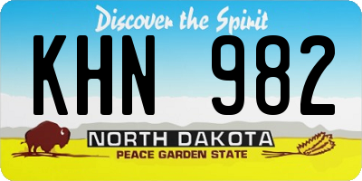 ND license plate KHN982