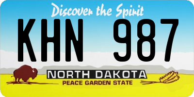 ND license plate KHN987