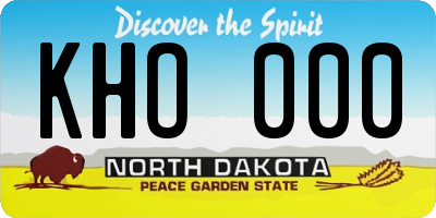 ND license plate KHO000
