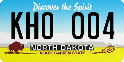 ND license plate KHO004
