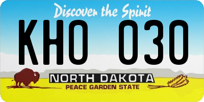 ND license plate KHO030