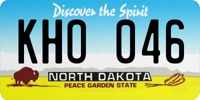 ND license plate KHO046