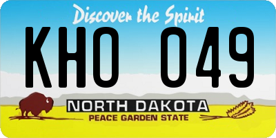 ND license plate KHO049