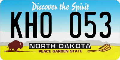 ND license plate KHO053