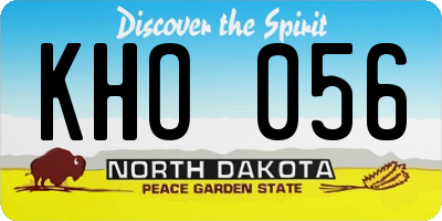 ND license plate KHO056