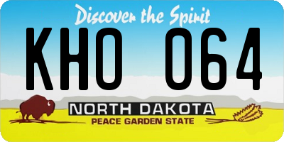 ND license plate KHO064