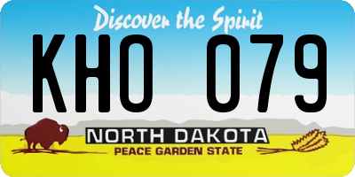 ND license plate KHO079