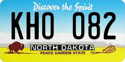 ND license plate KHO082