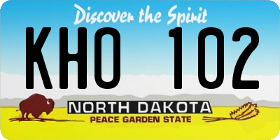 ND license plate KHO102