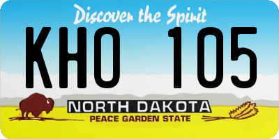 ND license plate KHO105
