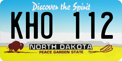 ND license plate KHO112