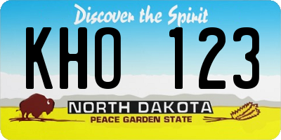 ND license plate KHO123