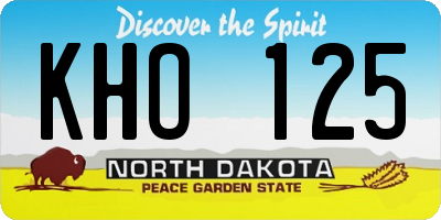 ND license plate KHO125