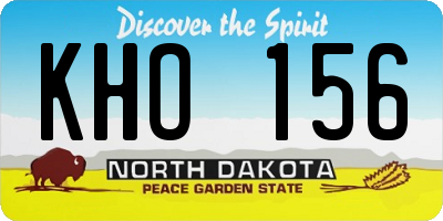 ND license plate KHO156