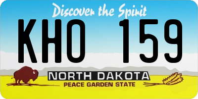 ND license plate KHO159