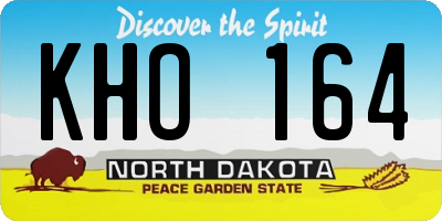 ND license plate KHO164