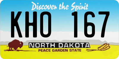 ND license plate KHO167