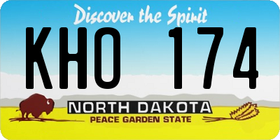 ND license plate KHO174