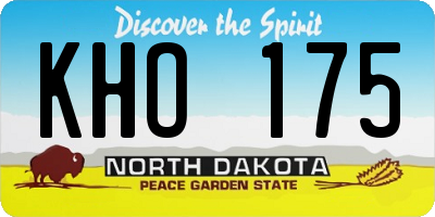 ND license plate KHO175