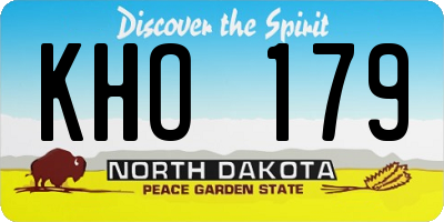ND license plate KHO179