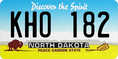 ND license plate KHO182