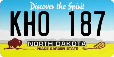 ND license plate KHO187