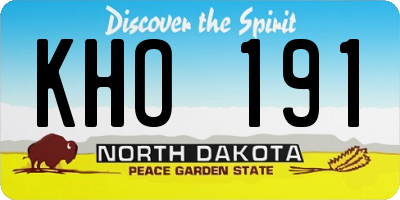 ND license plate KHO191