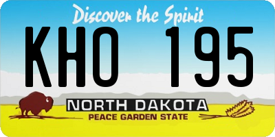 ND license plate KHO195