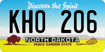 ND license plate KHO206