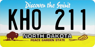 ND license plate KHO211