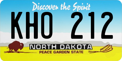 ND license plate KHO212