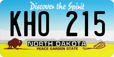 ND license plate KHO215