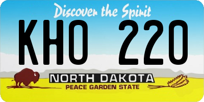 ND license plate KHO220