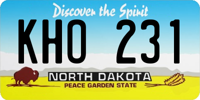 ND license plate KHO231