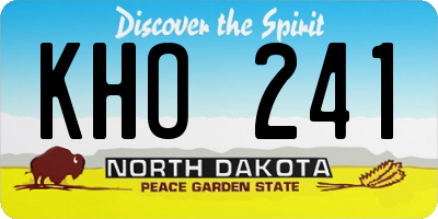 ND license plate KHO241