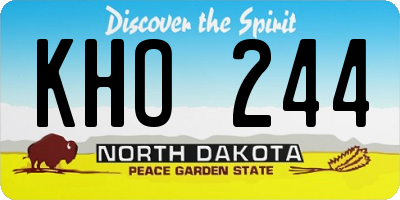 ND license plate KHO244