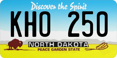 ND license plate KHO250
