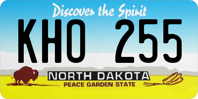 ND license plate KHO255