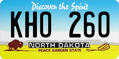 ND license plate KHO260