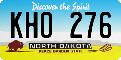 ND license plate KHO276