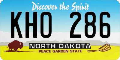 ND license plate KHO286