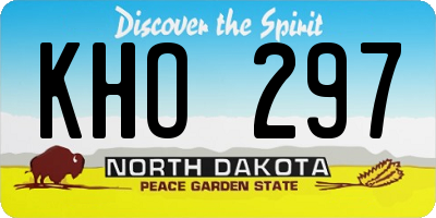 ND license plate KHO297